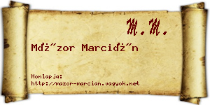 Mázor Marcián névjegykártya